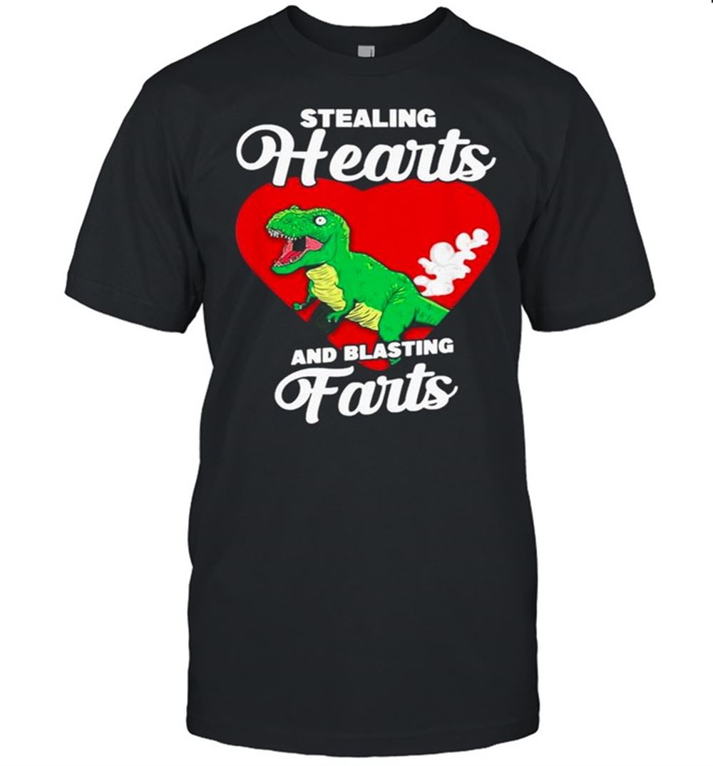 Awesome Dinosaurs Stealing Hearts And Blasting Farts Valentines Day Shirt 