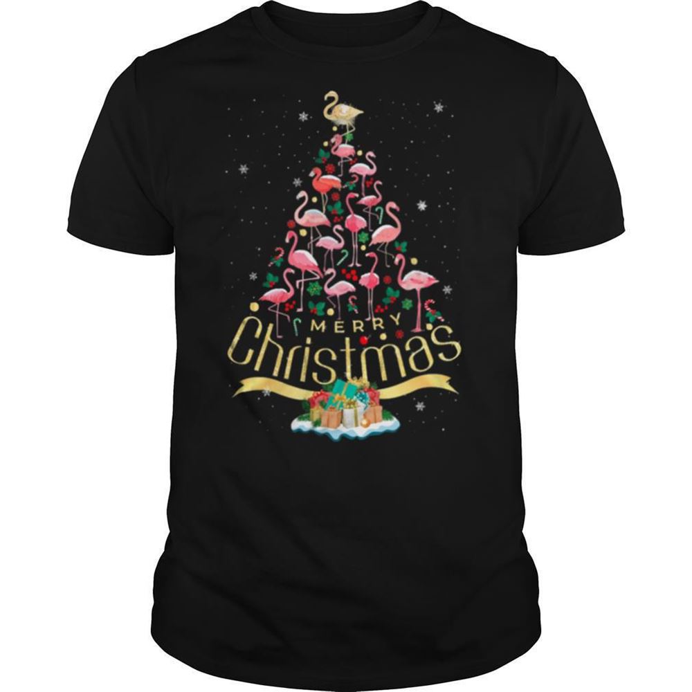 Amazing Flamingos Christmas Tree Shirt 