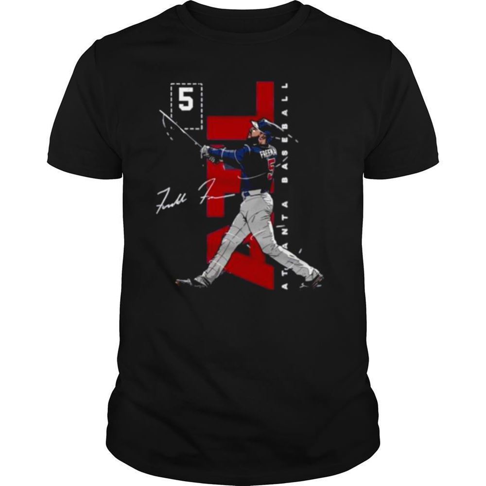 High Quality Freddie Freeman 5 For Atlanta Braves Baseball Signature Shirt 