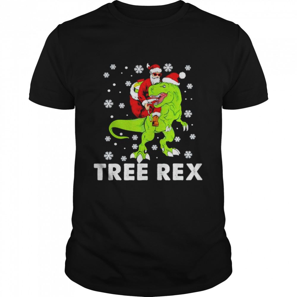 Best Christmas Dinosaur Tree Rex Pajamas Santa Shirt 