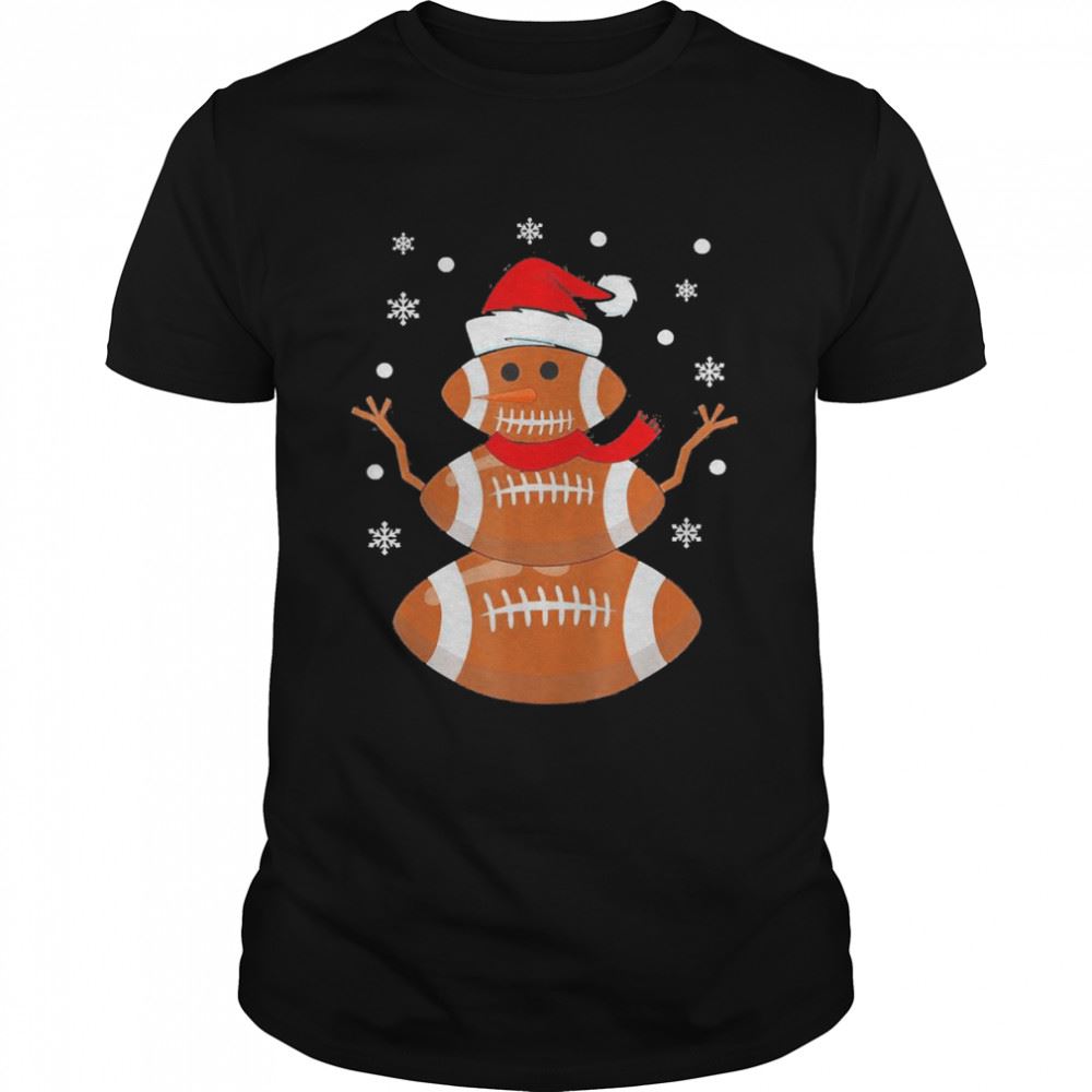 Awesome Christmas Football Snowman Football Christmas Sweater Shirt 
