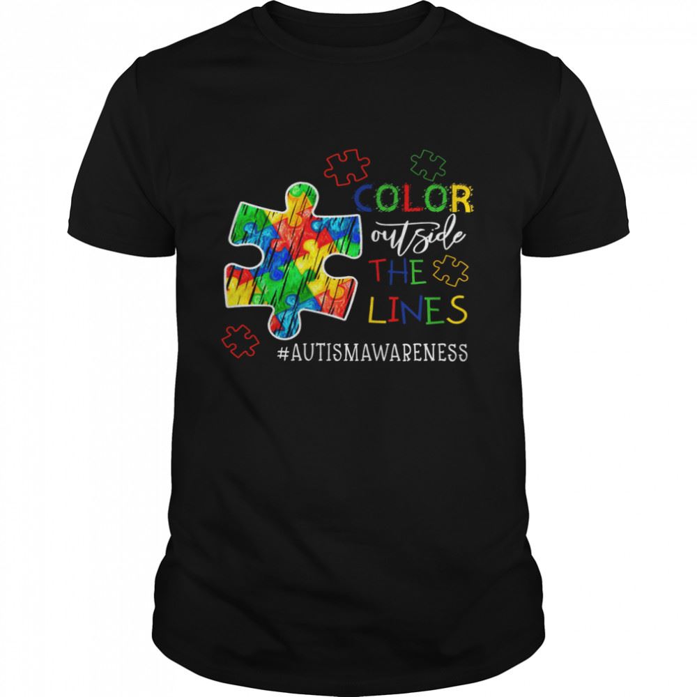 Gifts Color Outside The Lines Autism Awareness Shirt 