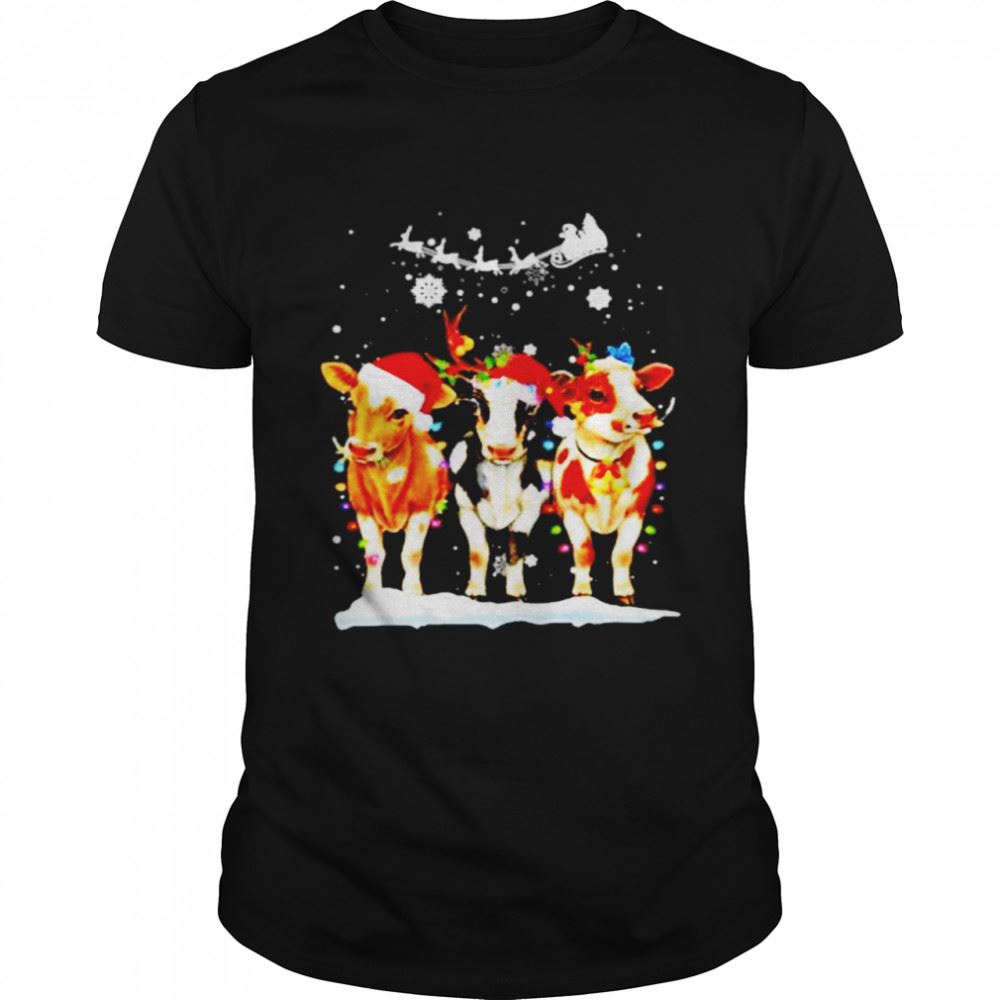 Amazing Cows Santa Christmas Holiday Shirt 