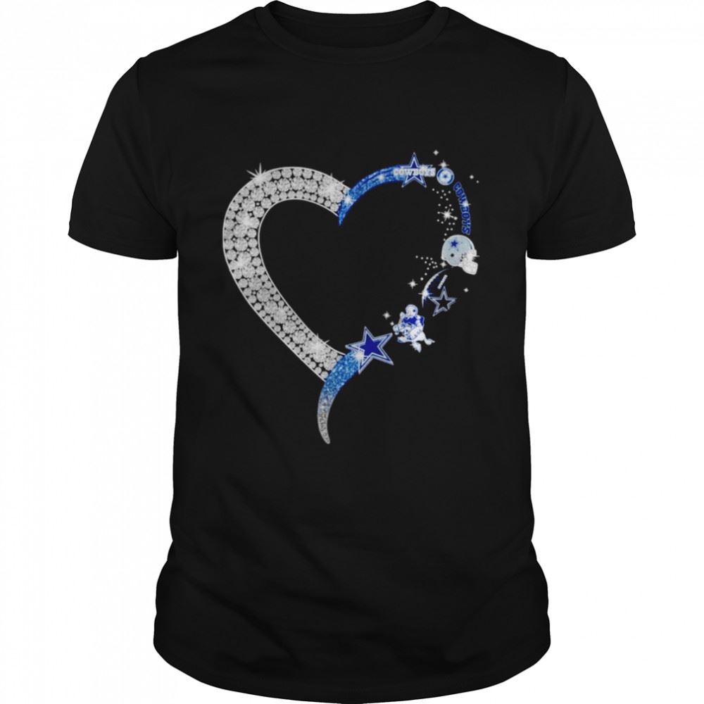 Amazing Dallas Cowboys Football Team Diamond Heart Shirt 