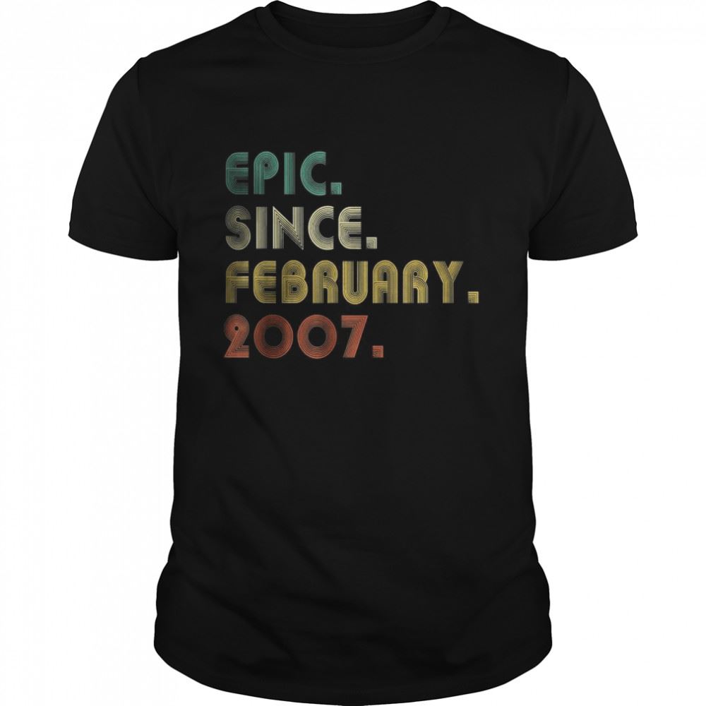 Awesome Epic Since February 2007 15 Years Old Birthday Shirt 