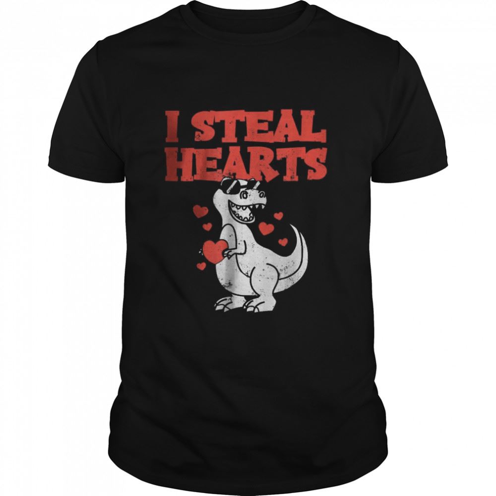 Promotions I Steal Hearts Trex Dino Baby Boy Valentines Day Toddler T-shirt 