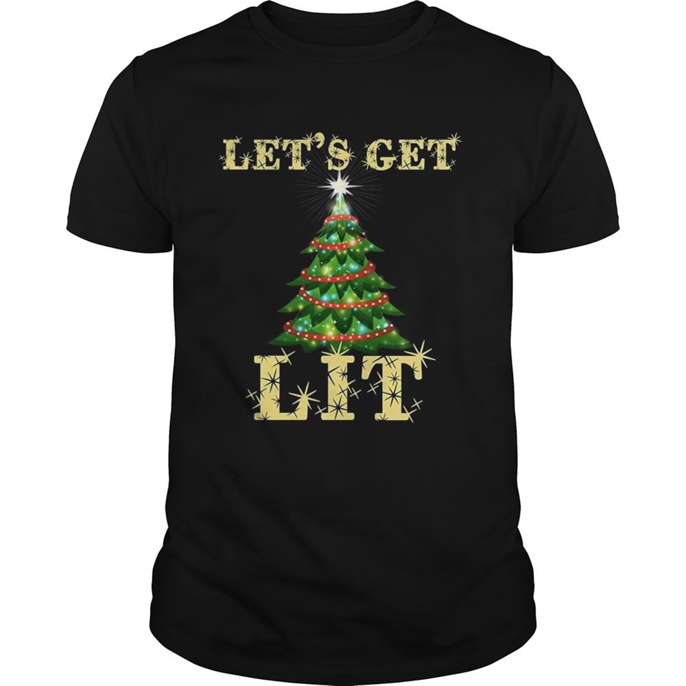 Limited Editon Lets Get Lit Funny Christmas Drinking Shirt 