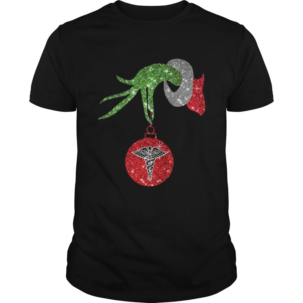 Awesome Nurse Grinch Hand Holding Medical Ornament Shirt 