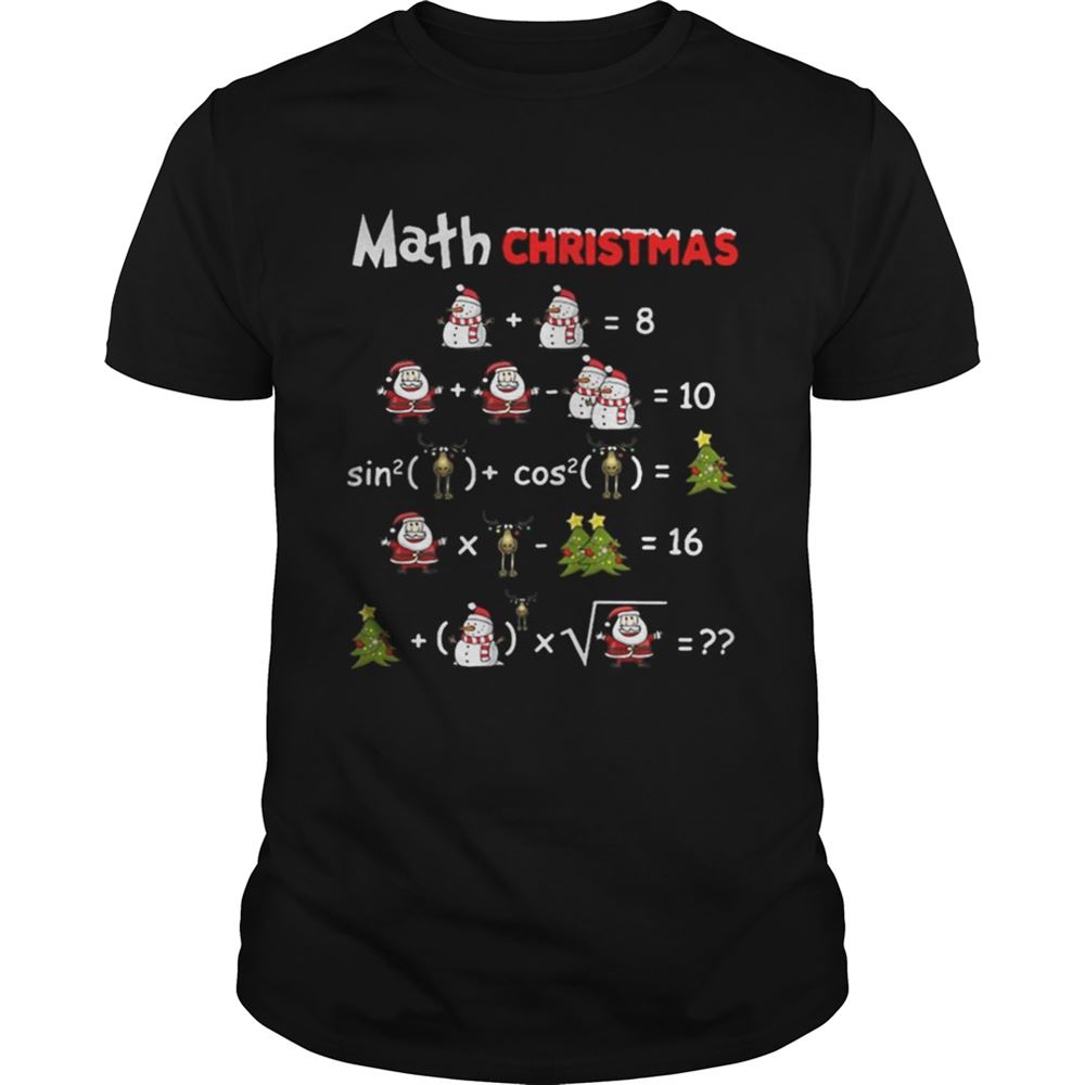 Best Satan Snowman Math Christmas Shirt 