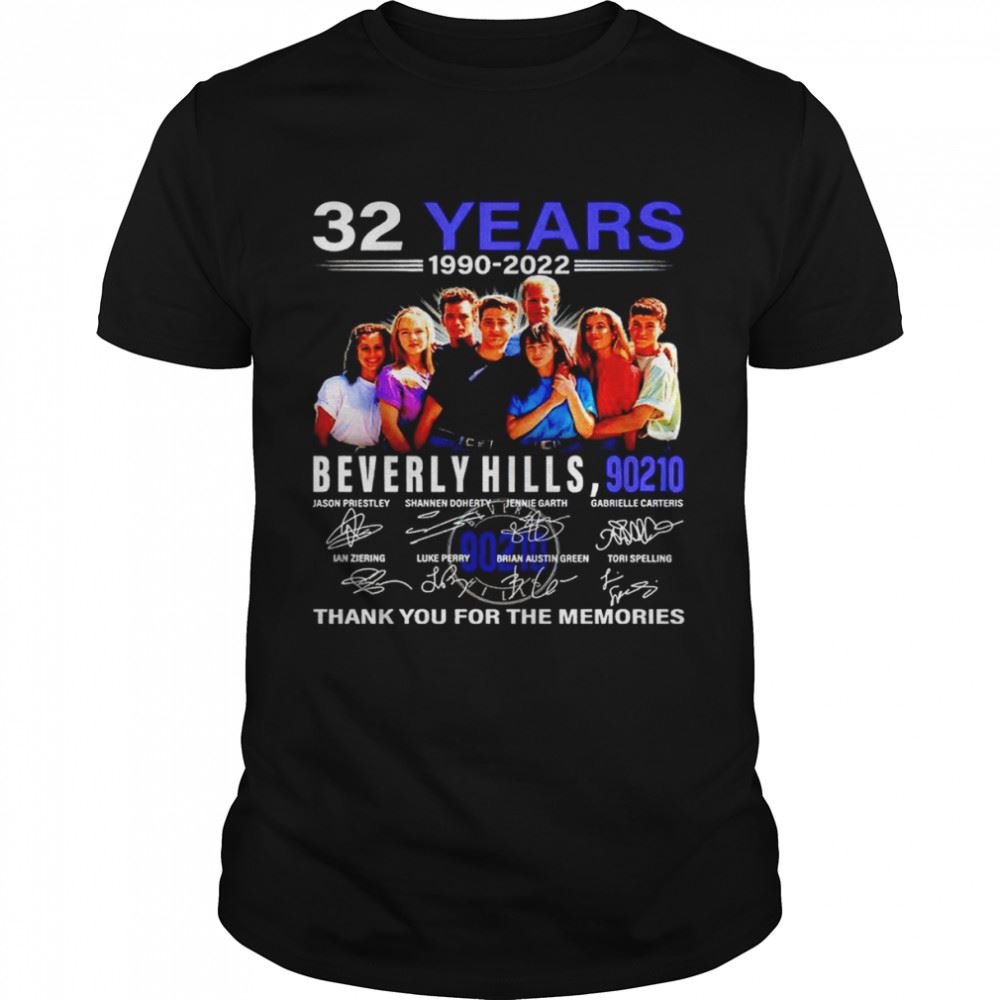 Attractive 32 Years 1990 2022 Beverly Hills 90210 Signatures Thank You For The Memories Shirt 