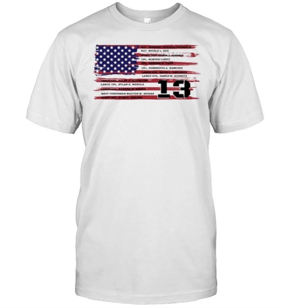 Interesting American Flag Name 13 Fallen Heroes Shirt 