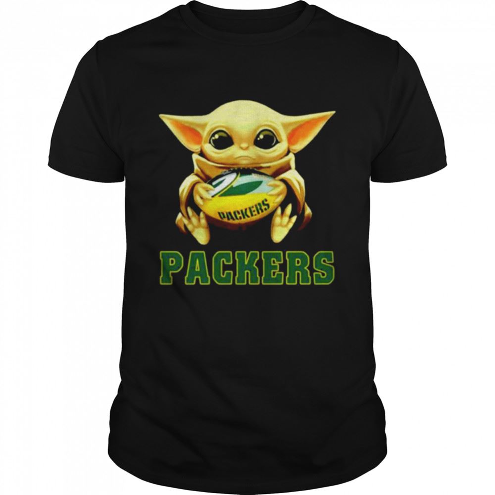 Gifts Baby Yoda Hug I Like Green Bay Packers More Than People Shirt 