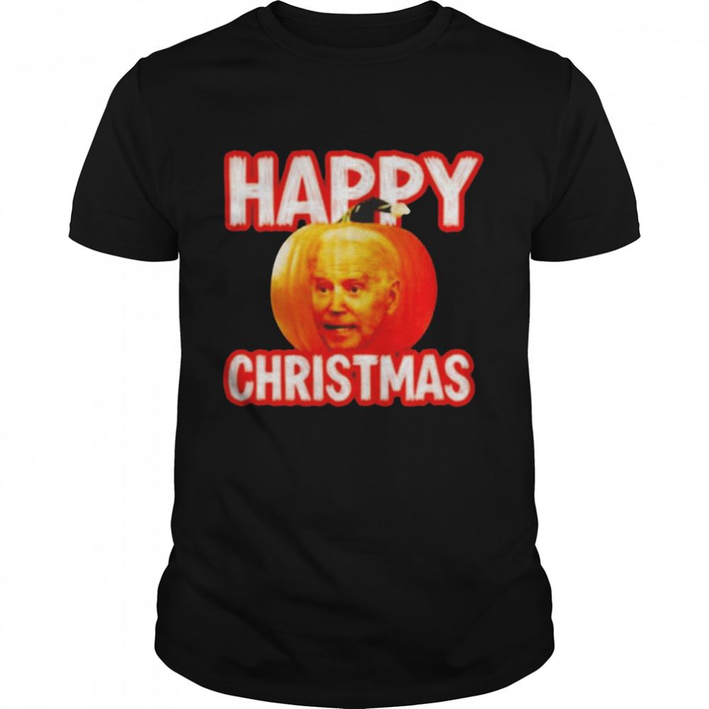 Limited Editon Biden Pumpkin Happy Christmas Halloween Shirt 