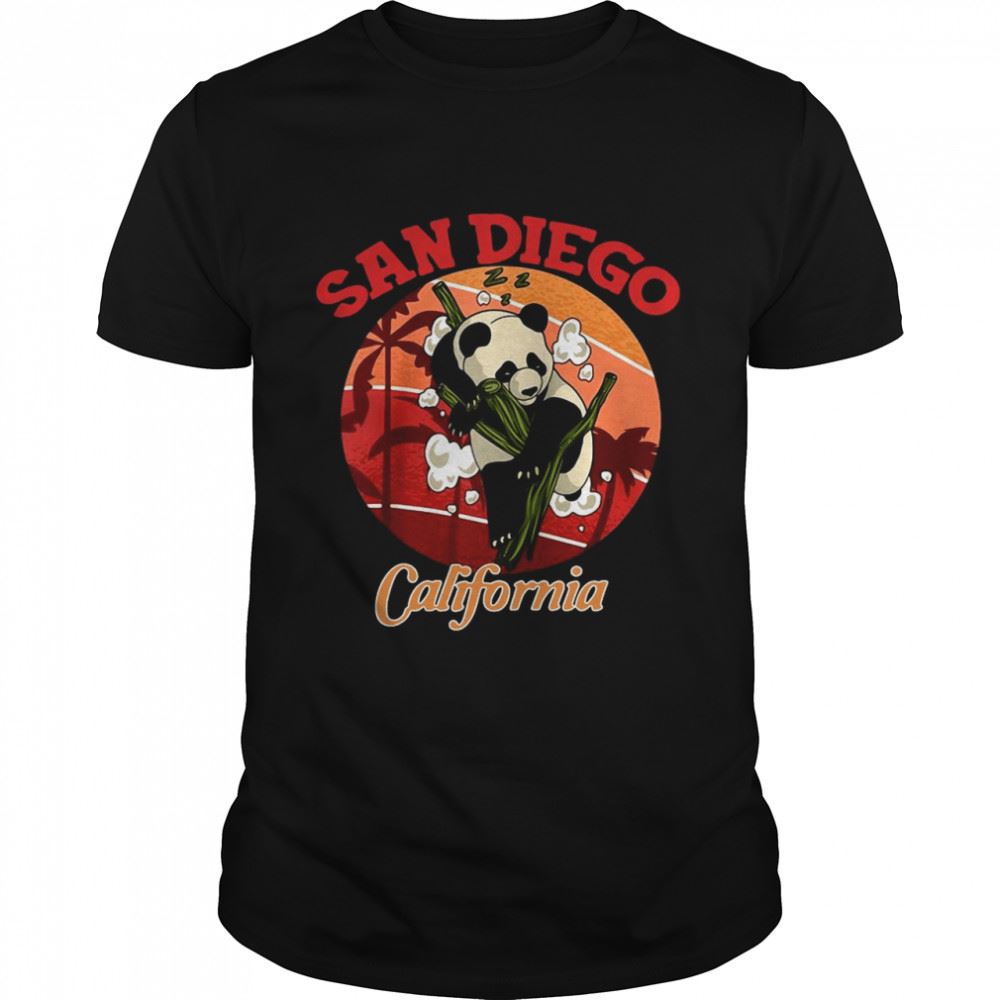 Awesome California State San Diego Retro Panda Zoo Raglan Baseball T-shirt 