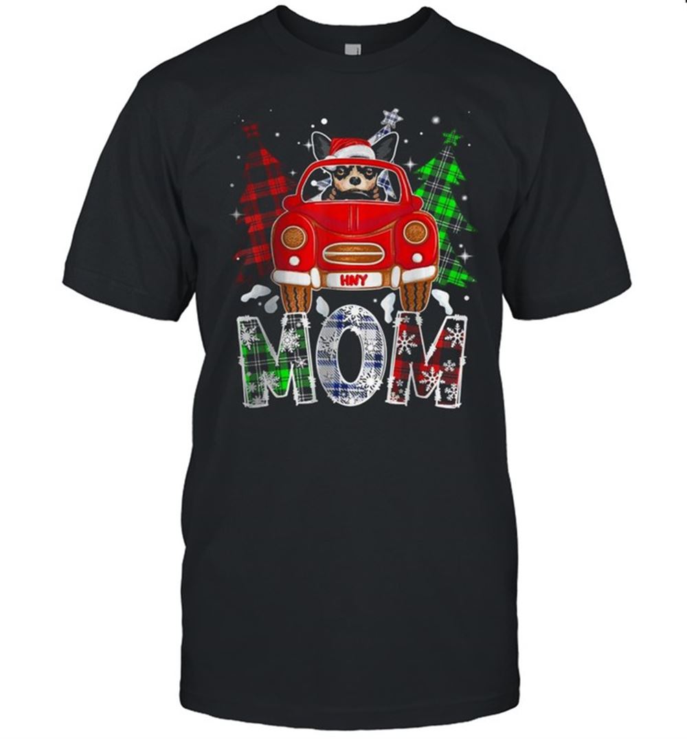 Gifts Chihuahua Dog Mom Plaid Xmas Pajama Christmas Tree T-shirt 