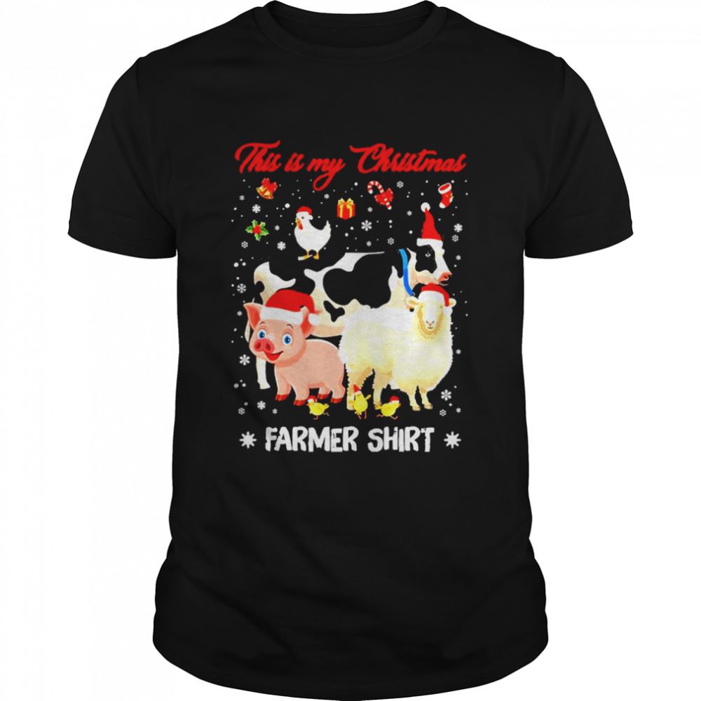 Special Cow And Pig And Chickens And Sheep This Is My Christmas Farmer Shirt 