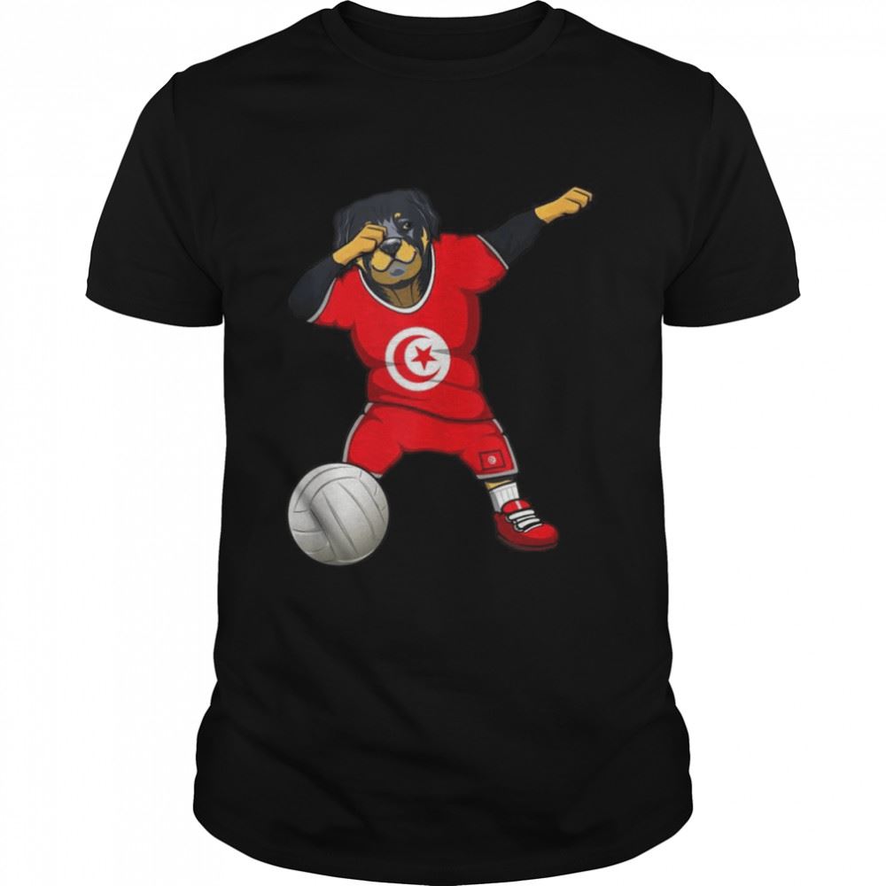 Best Dabbing Rottweiler Tunisia Jersey Tunisian Volleyball Fans Shirt 