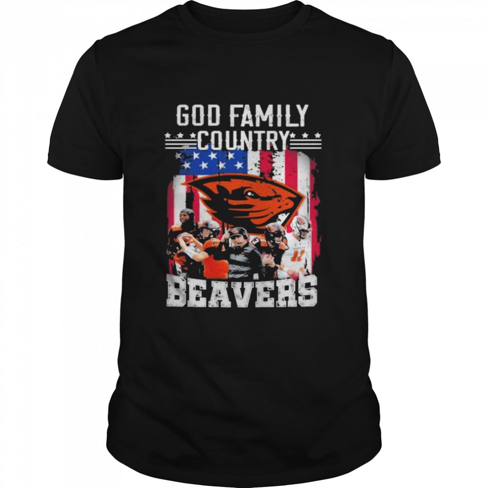 Best God Family Country Oregon State Beavers American Flag Shirt 