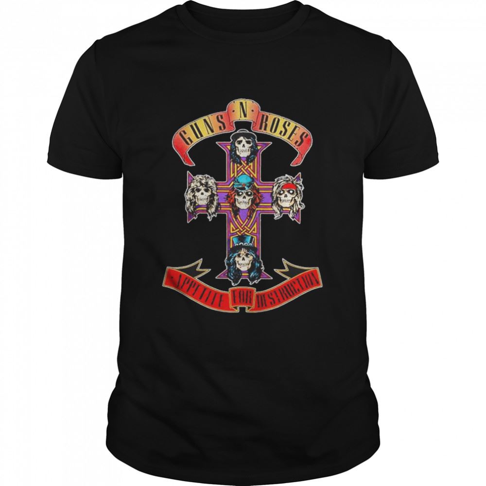 Great Guns N Roses Appetite For Destruction Cross Shirt 