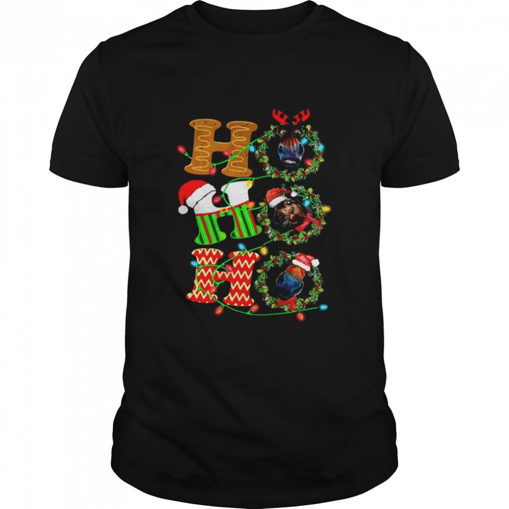 Interesting Ho Ho Ho Horses Santa Elf Reindeer Merry Christmas Light Sweater Shirt 