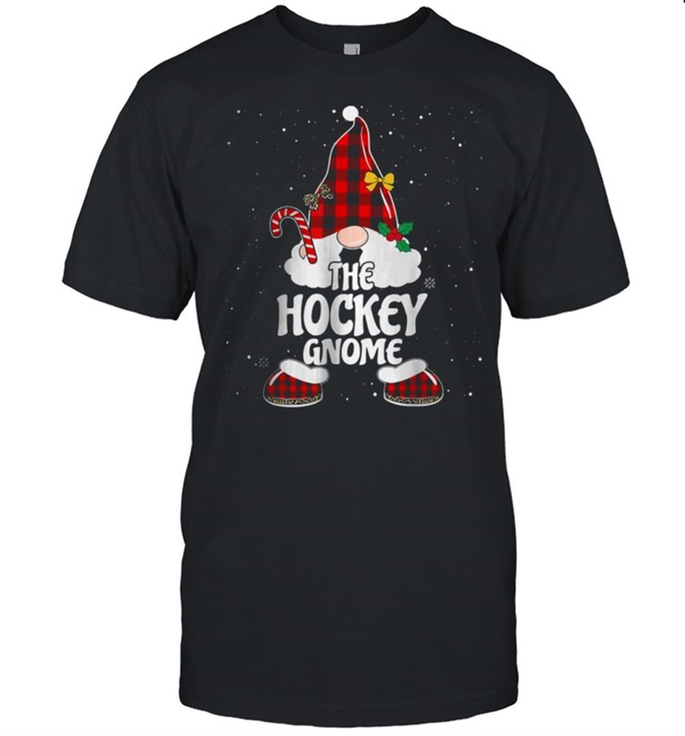 Promotions Hockey Gnome Buffalo Plaid Matching Family Christmas Pajama T-shirt 