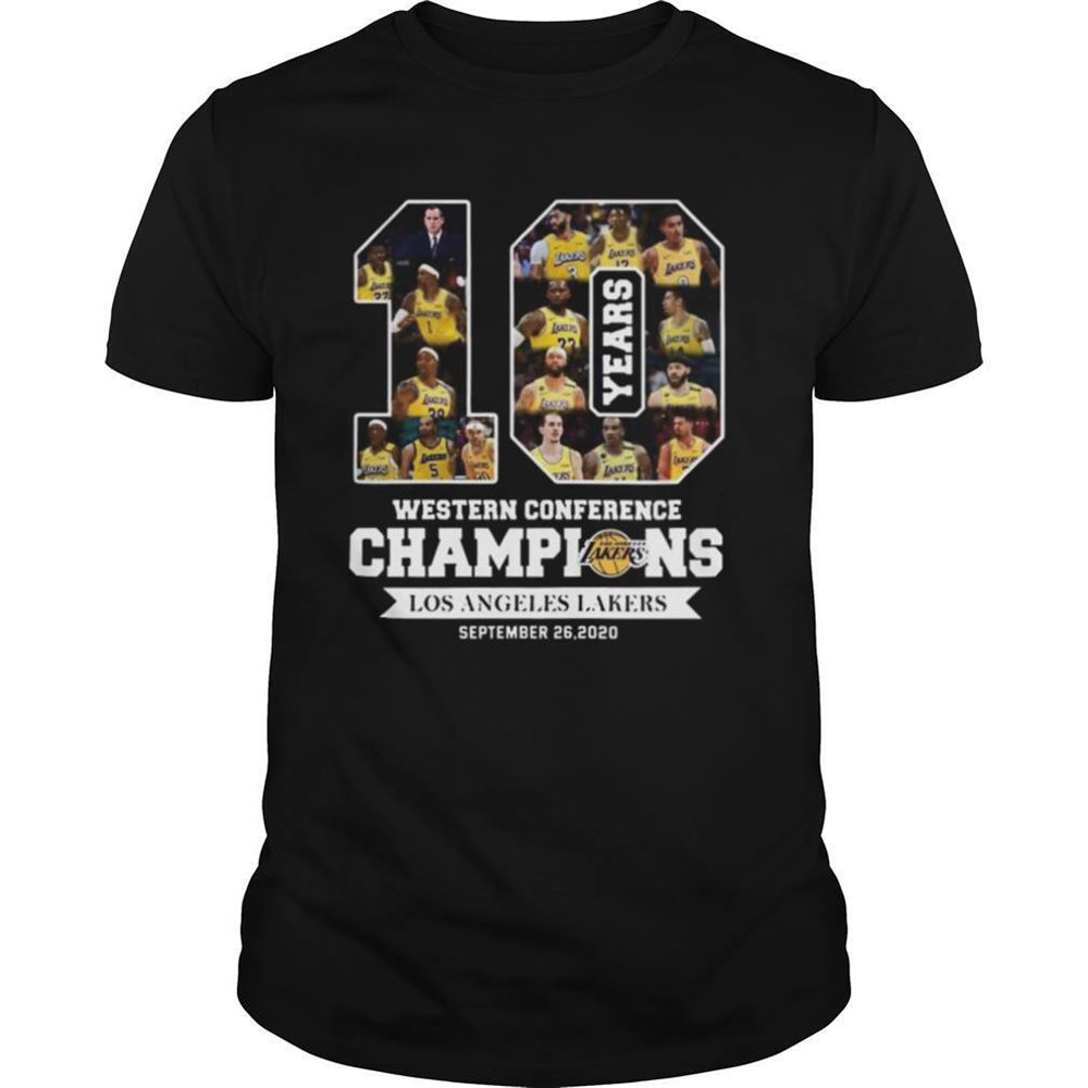 Promotions 10 Years Western Conference Champions Los Angeles Lakers September 26 2020 Shirt 