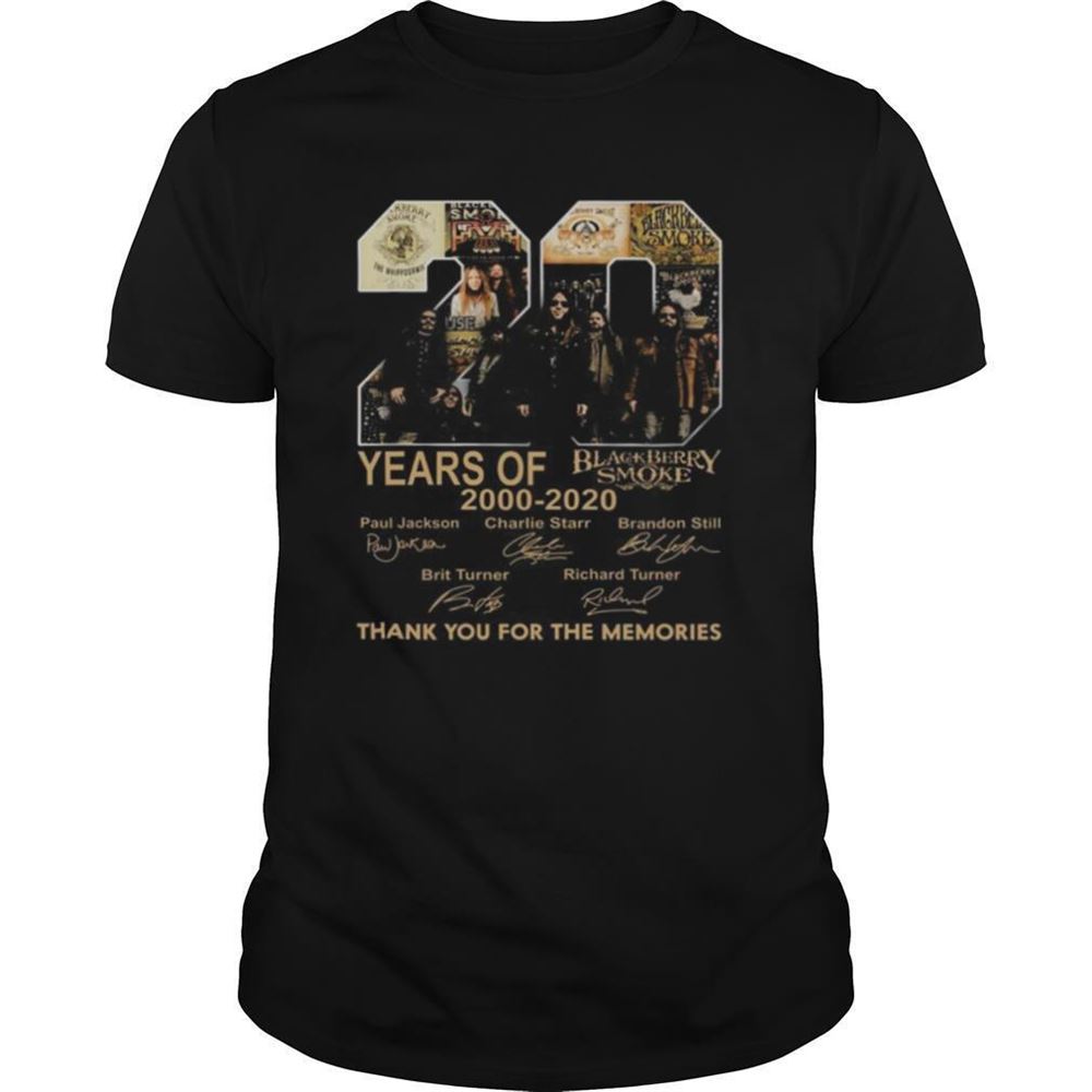 Gifts 20 Years Of 2000 2020 Black Berry Smoke Thank You For The Memories Shirt 