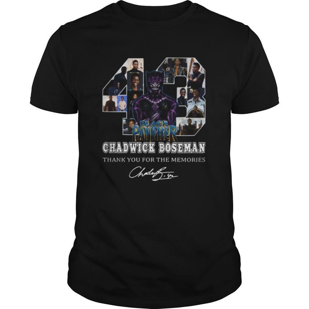 Attractive 43 Black Panther Chadwick Boseman Thank You For The Memories Signature Shirt 