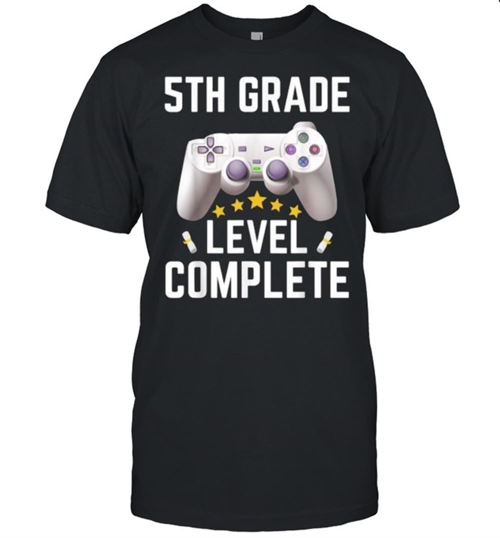 Limited Editon 5th Grade Level Complete Gamer Class Of 2021 Graduation Five Star Shirt 