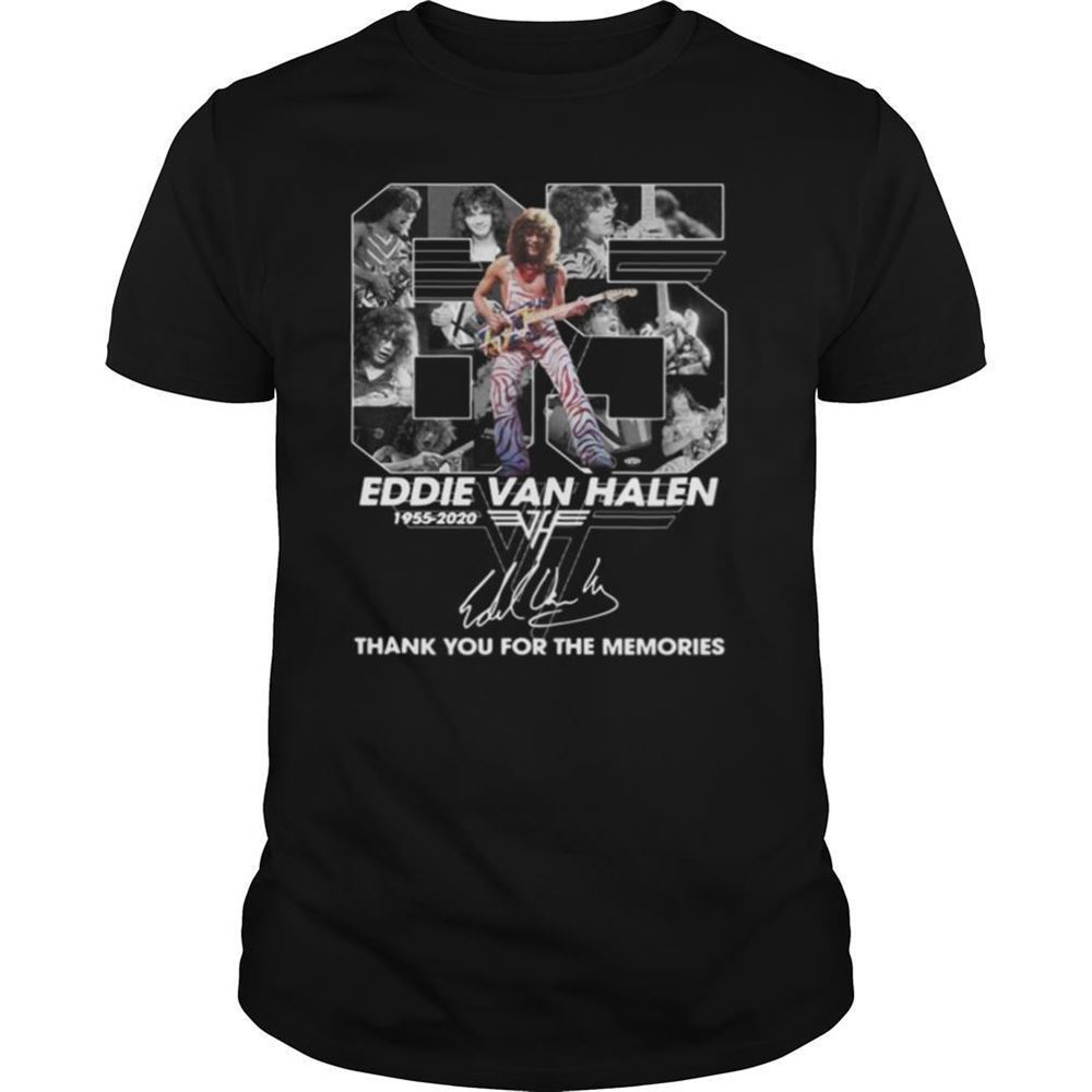 Happy 65 Eddie Van Halen 1955 2020 Thank You For The Memories Signature Shirt 