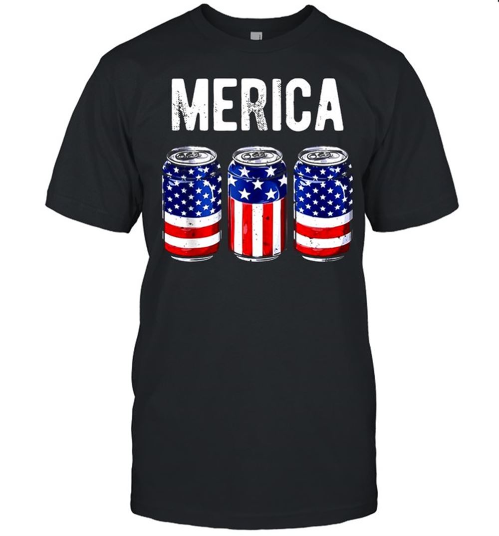 Attractive Beer American Flag 4th Of July Merica Usa Drinking T-shirt 