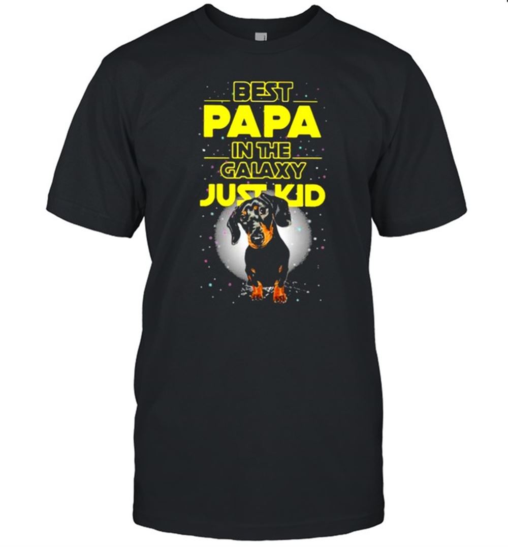 Interesting Best Papa In The Galaxy Just Kid Dachshund Shirt 
