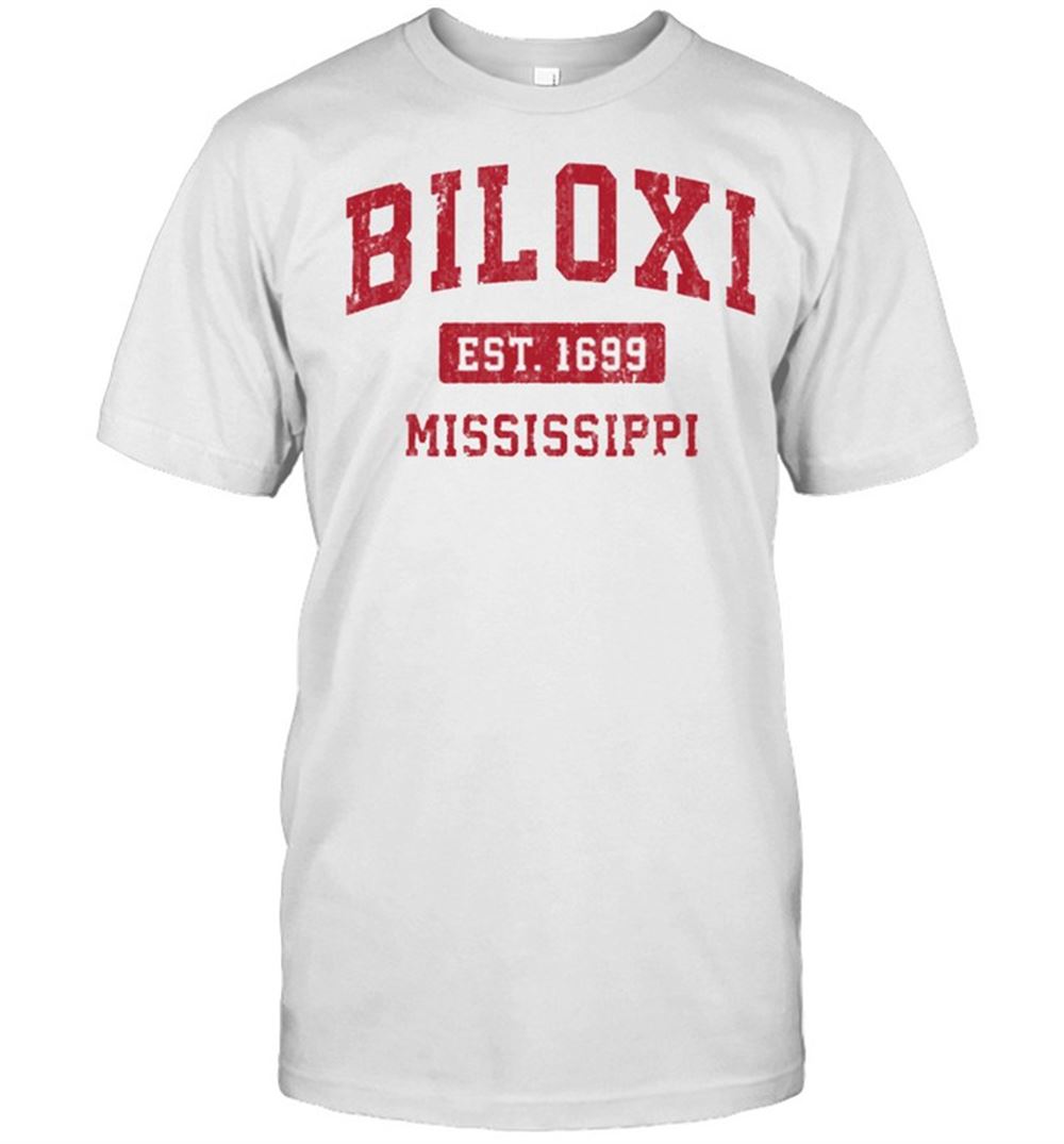 Best Biloxi Mississippi Ms Vintage Sports Design Red Design Shirt 