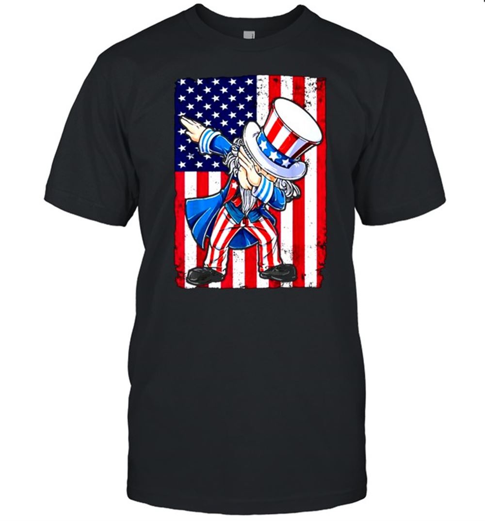 Gifts Dabbing Uncle Sam 4th Of July Usa Flag T-shirt 