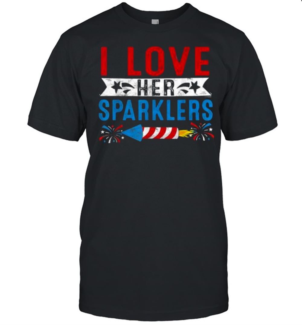 Happy I Love Her Sparklers Firework 4th Of July T-shirt 