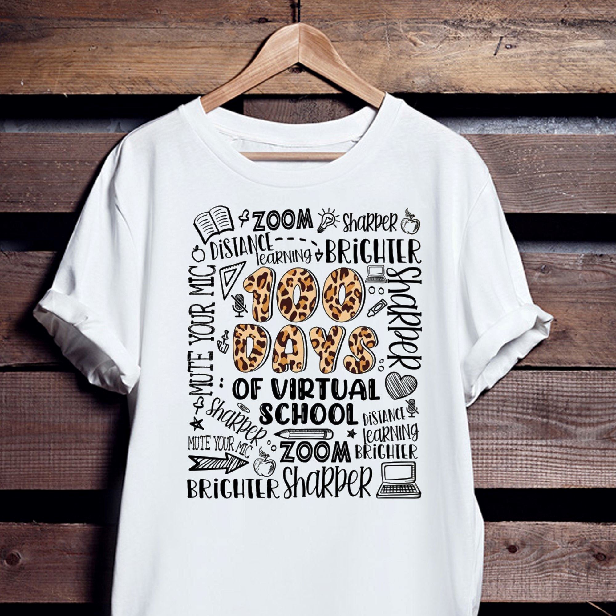 Awesome 100 Days Of Virtual School Shirt Printed Art Shirt Gift For Men Women Unisex T Shirt 