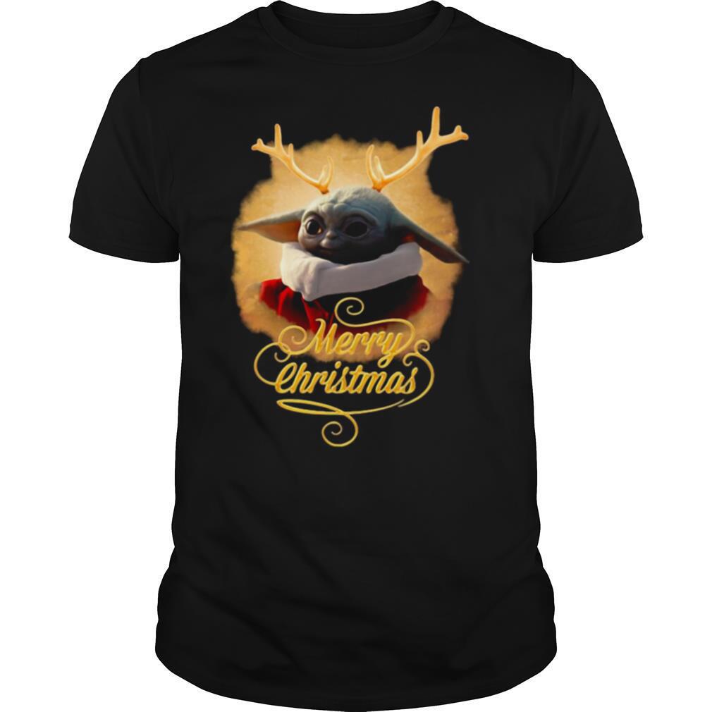 Best Baby Yoda Reindeer Merry Christmas Shirt 