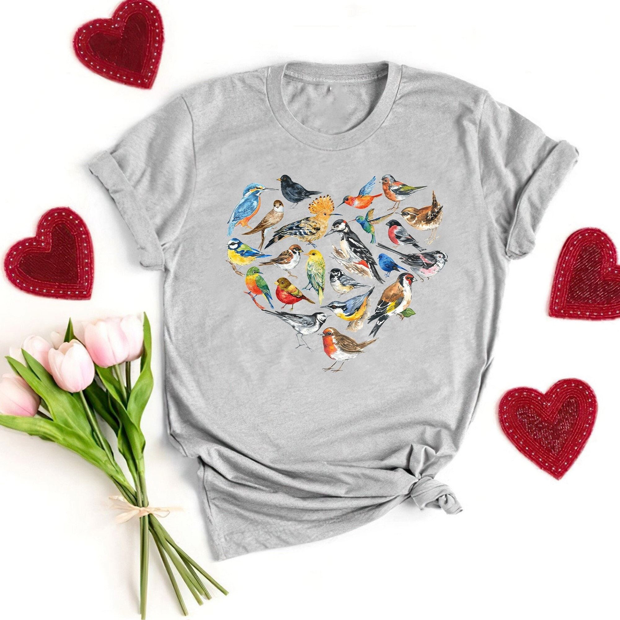 Special Bird Shirt Bird Hear Shaped Shirt Bird Lover Gift Birdwatchers Gift Gift For Bird Lover 