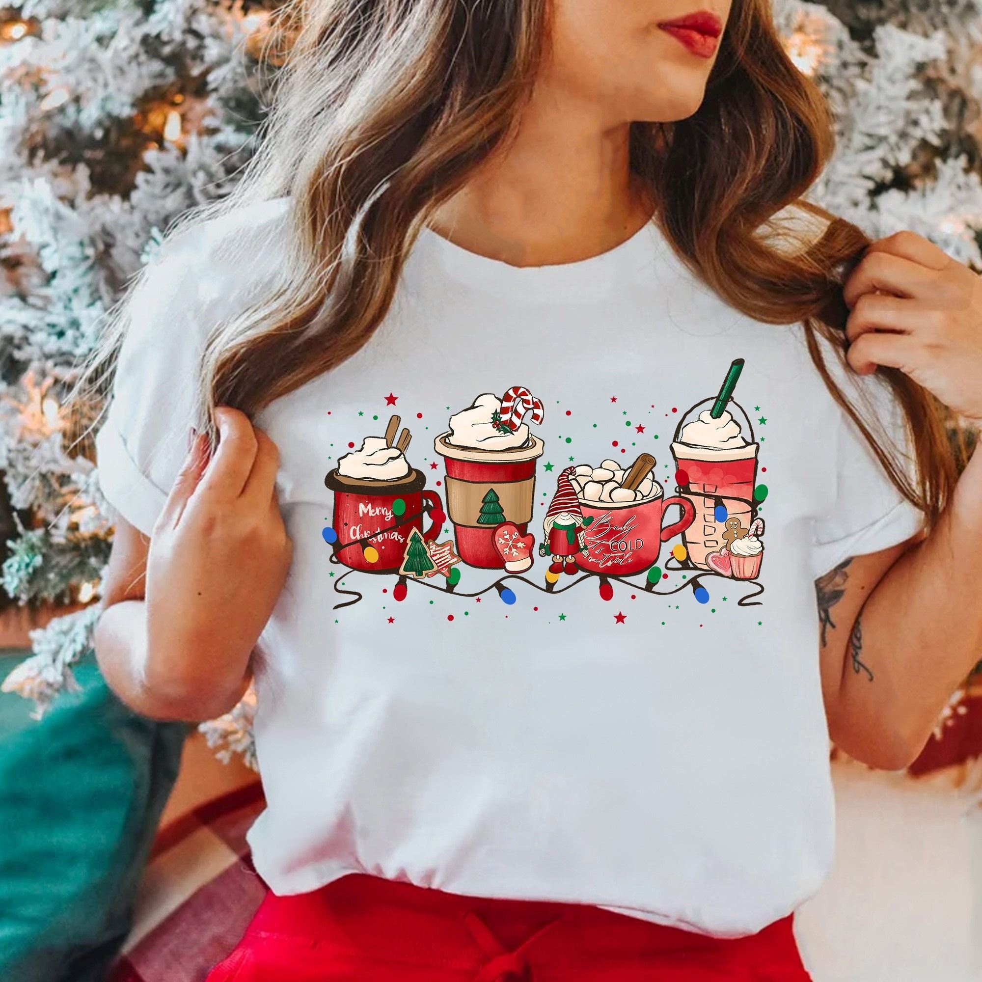 Limited Editon Christmas Coffee Shirt Cute Christmas Coffee Latte Shirt Coffee Lover Gift 