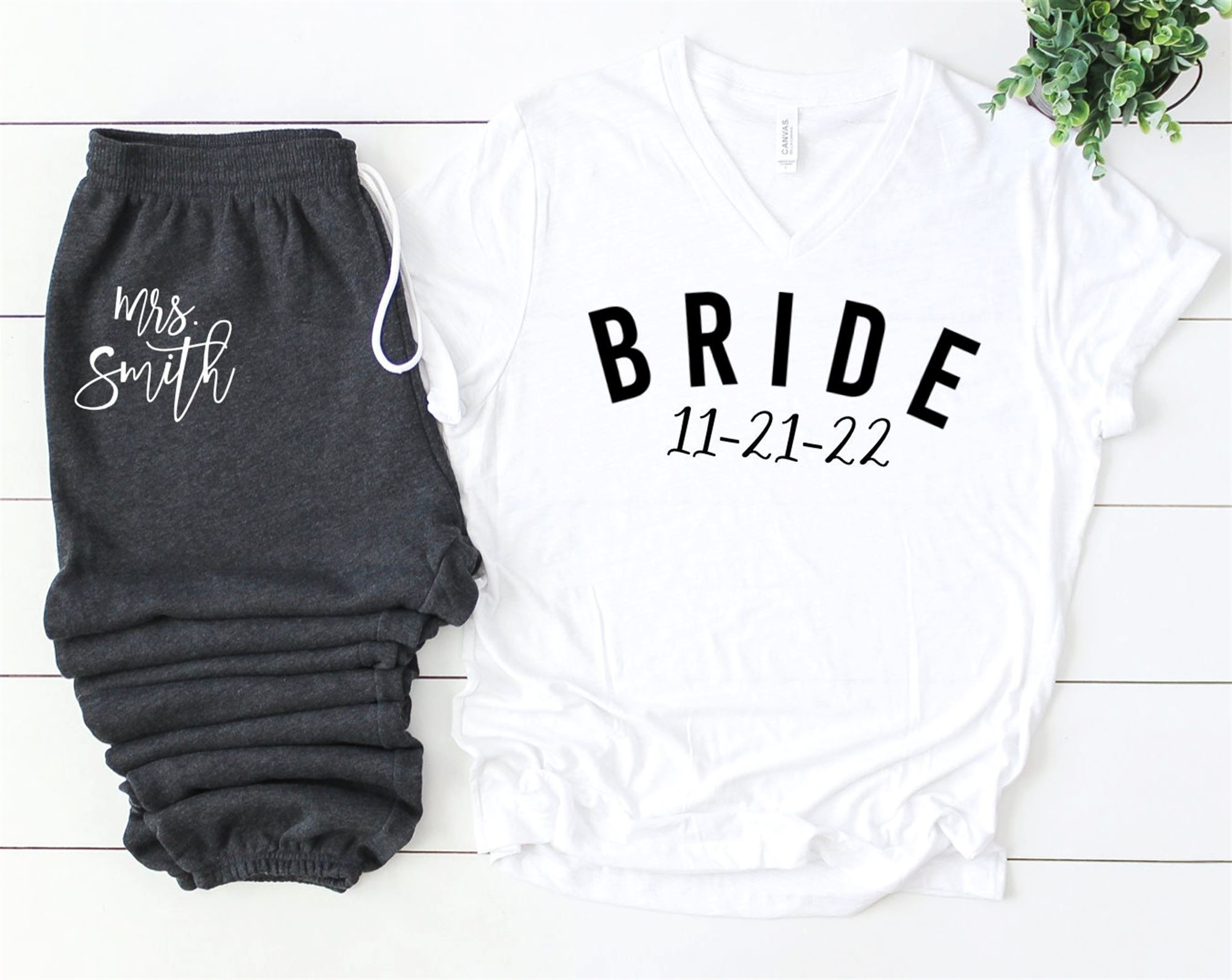 Great Custom Bride Shirt Bridal Gift Set Bride Gift Box Set Personalized Bride Pajamas Bride Pants Bride Shower Wedding Honeymoon Gift 