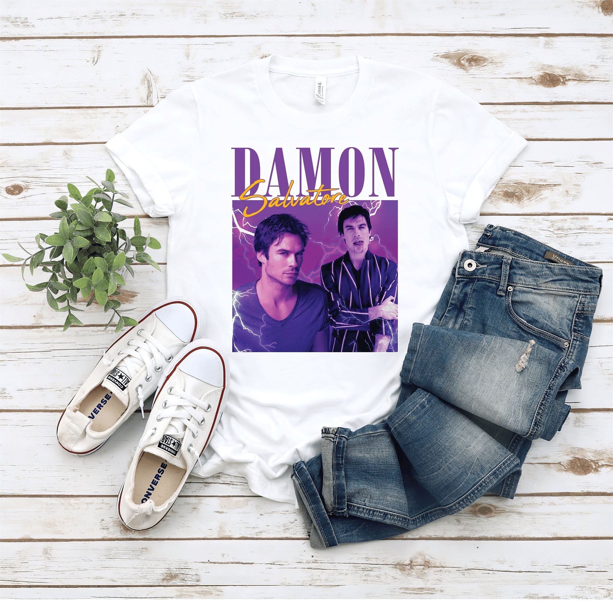 High Quality Damon Salvatore Shirt Retro Vintage Shirt Klaus Mikaelson Shirt The Vampire Diaries Ian Somerhalder Vintage Vintage Retro 90's Shirt 