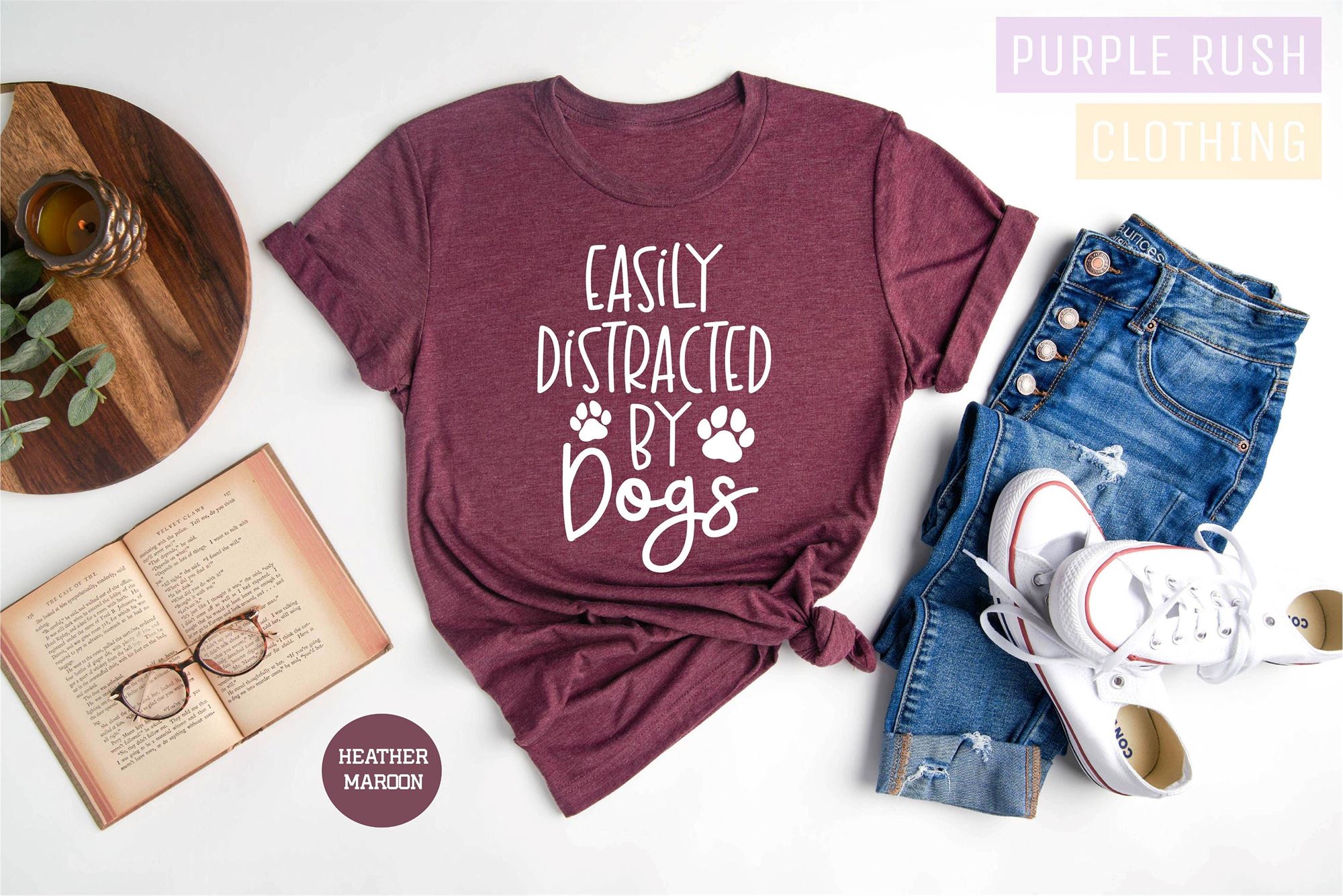 Great Easily Distracted By Dogs Shirt Dog Lover Shirt Animal Lover Dog Mom Shirt Mom Shirt Dog Lover Gift Pet Lover Gift Mothers Day 