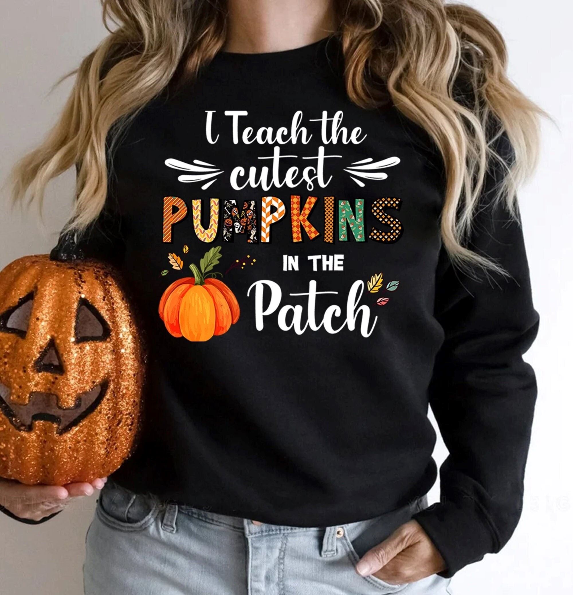 High Quality Fall Teacher Shirts Halloween Teacher Shirt Pumpkin Teacher Shirt Cute Teacher Shirts I Teach The Cutest Pumpkins In The Patch Shirt Tee 