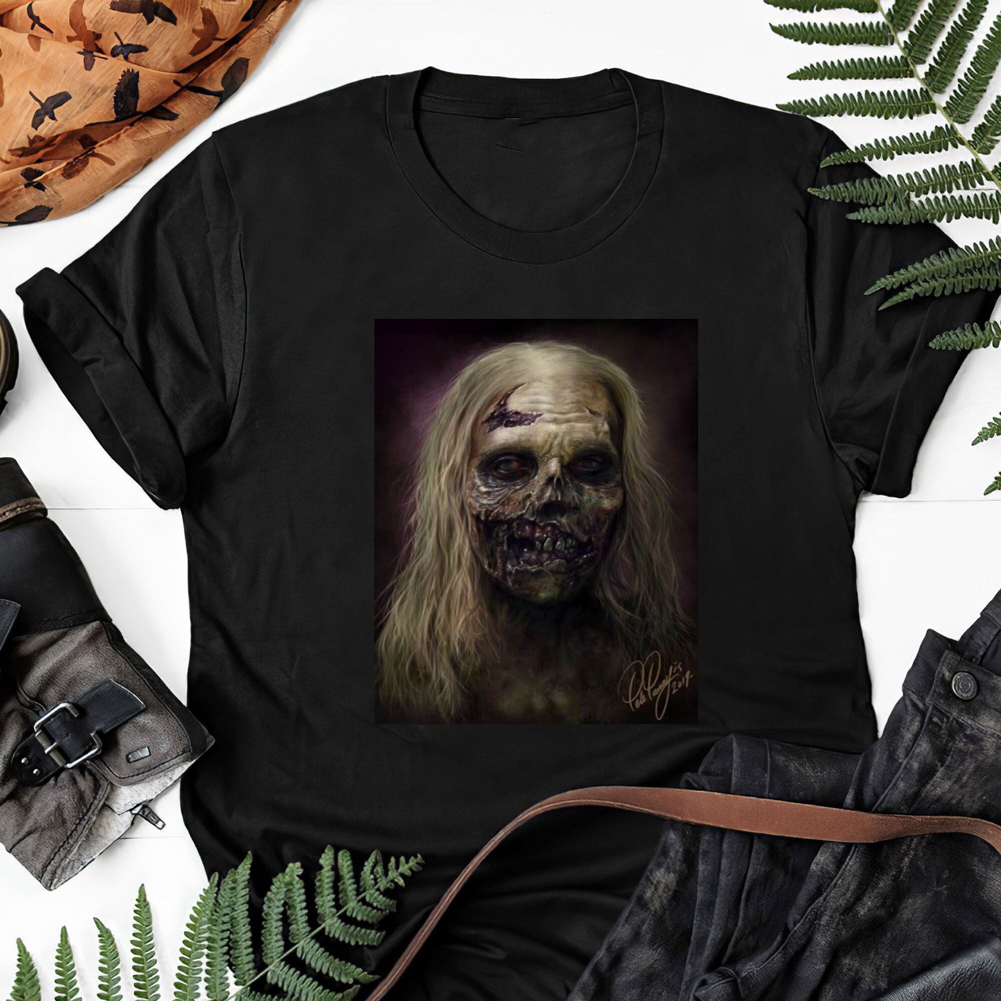 Special Female Zombie Walker The Walking Dead Norman Reedus Andrew Lincoln Gift Tee For Men Women Unisex T-shirt 