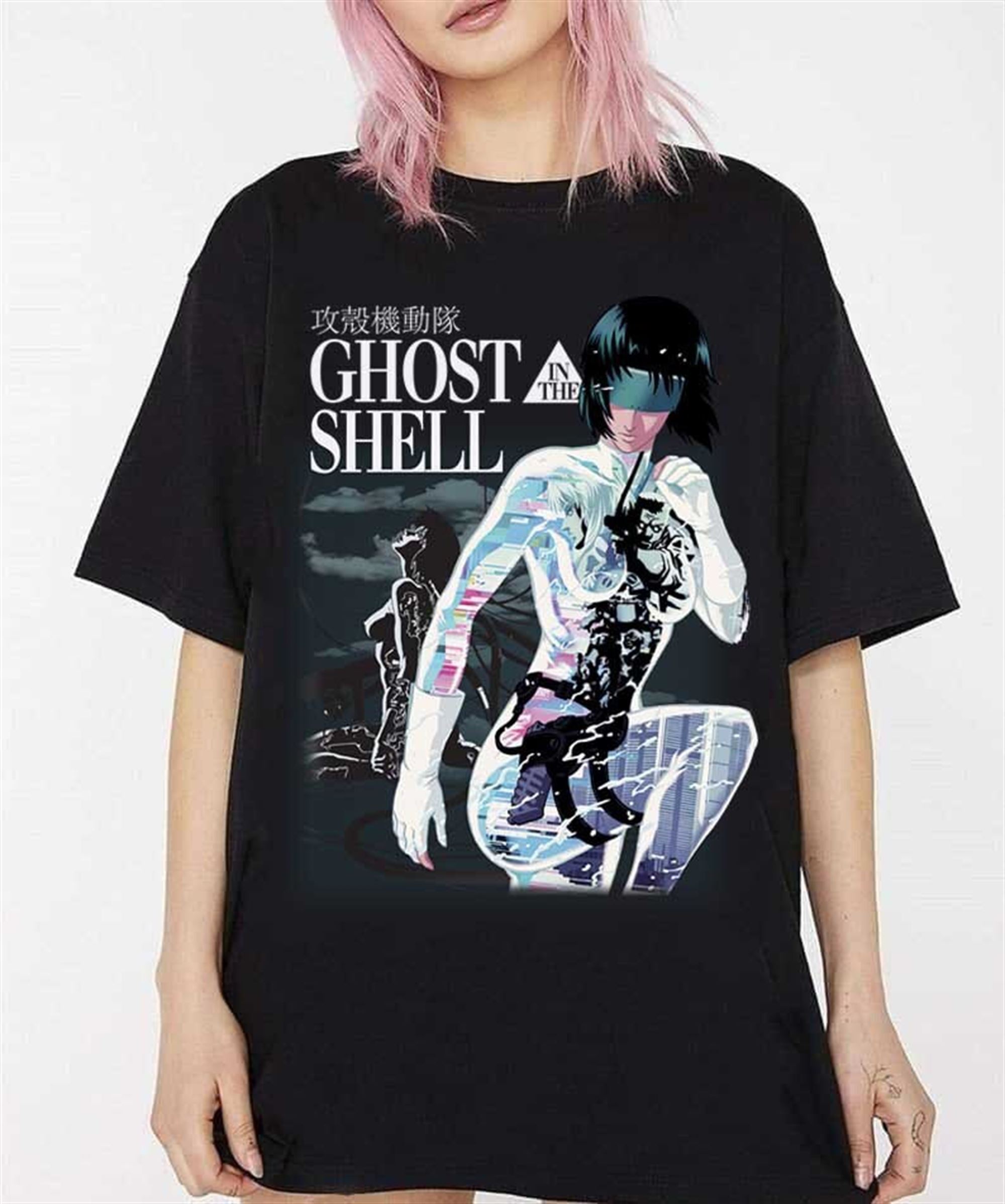 Limited Editon Ghost In The Shell Shirt Motoko Kusanagi Shirt Ghost Shell Tshirt Anime Manga Shirt Retro Cool Vintage Tshirt My Hero Shirt Ha 