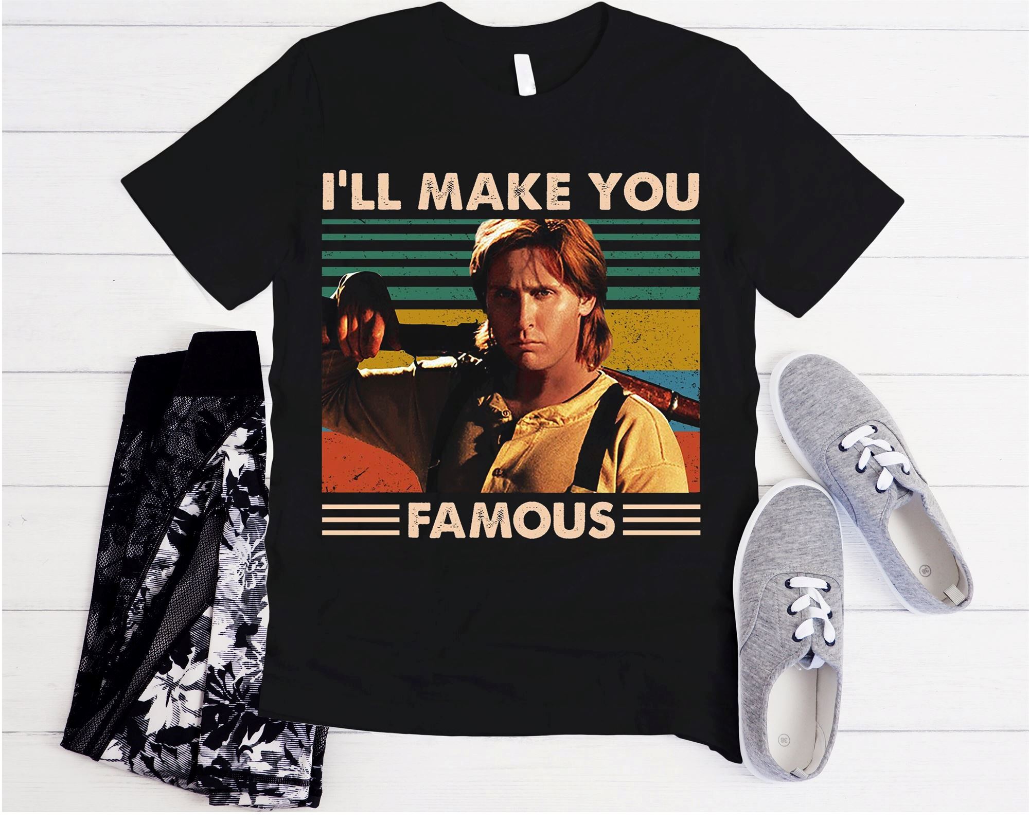 Best Ill Make You Famous Vintage T Shirt Young Fan Guns Lovers Movie T Shirt Gift Tee For Men Women Unisex T-shirt 