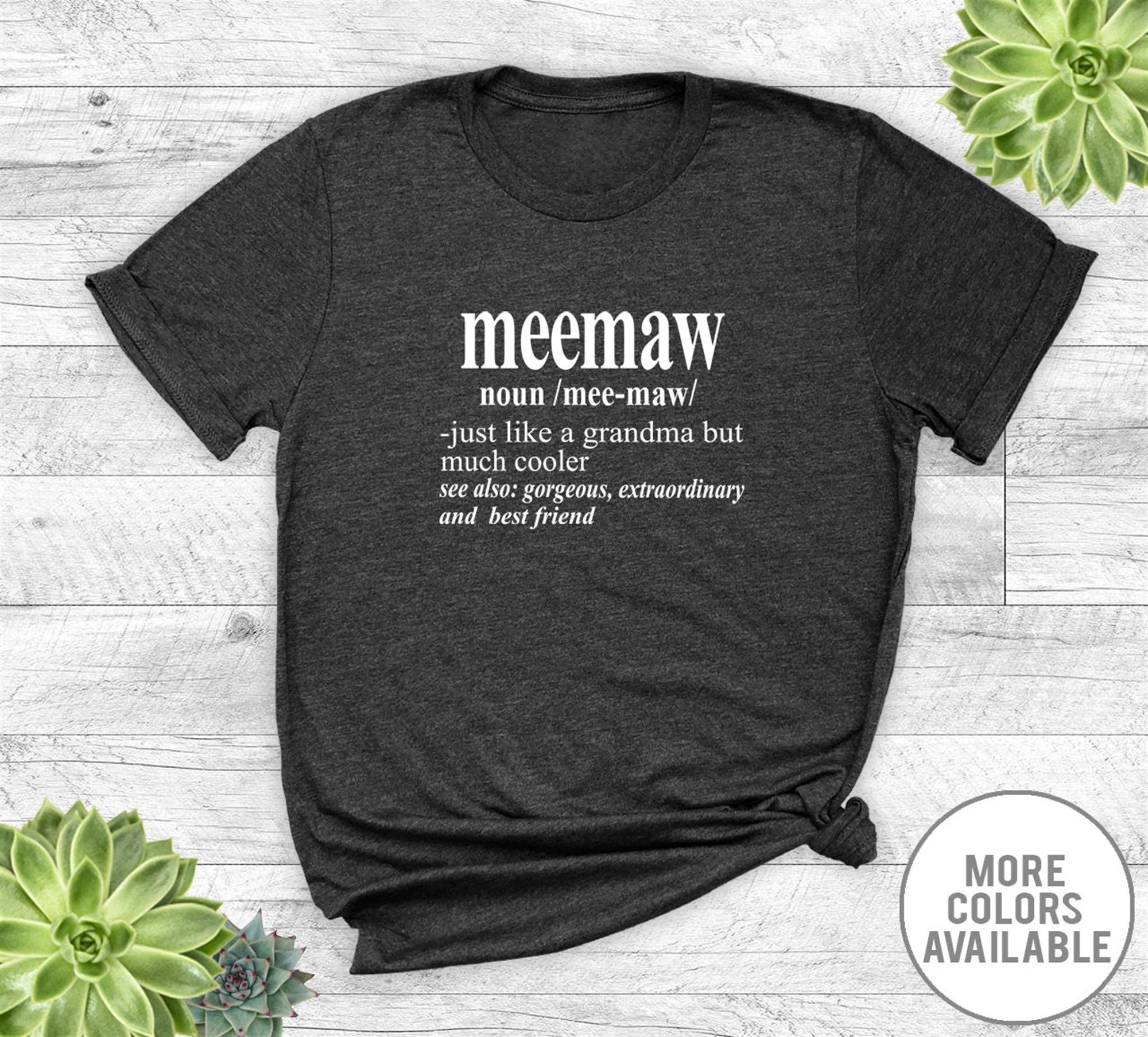 Amazing Meemaw Noun - Unisex T-shirt - Meemaw Shirt - Meemaw Gift - Gift For Meemaw - Pregnancy Reveal Gift 