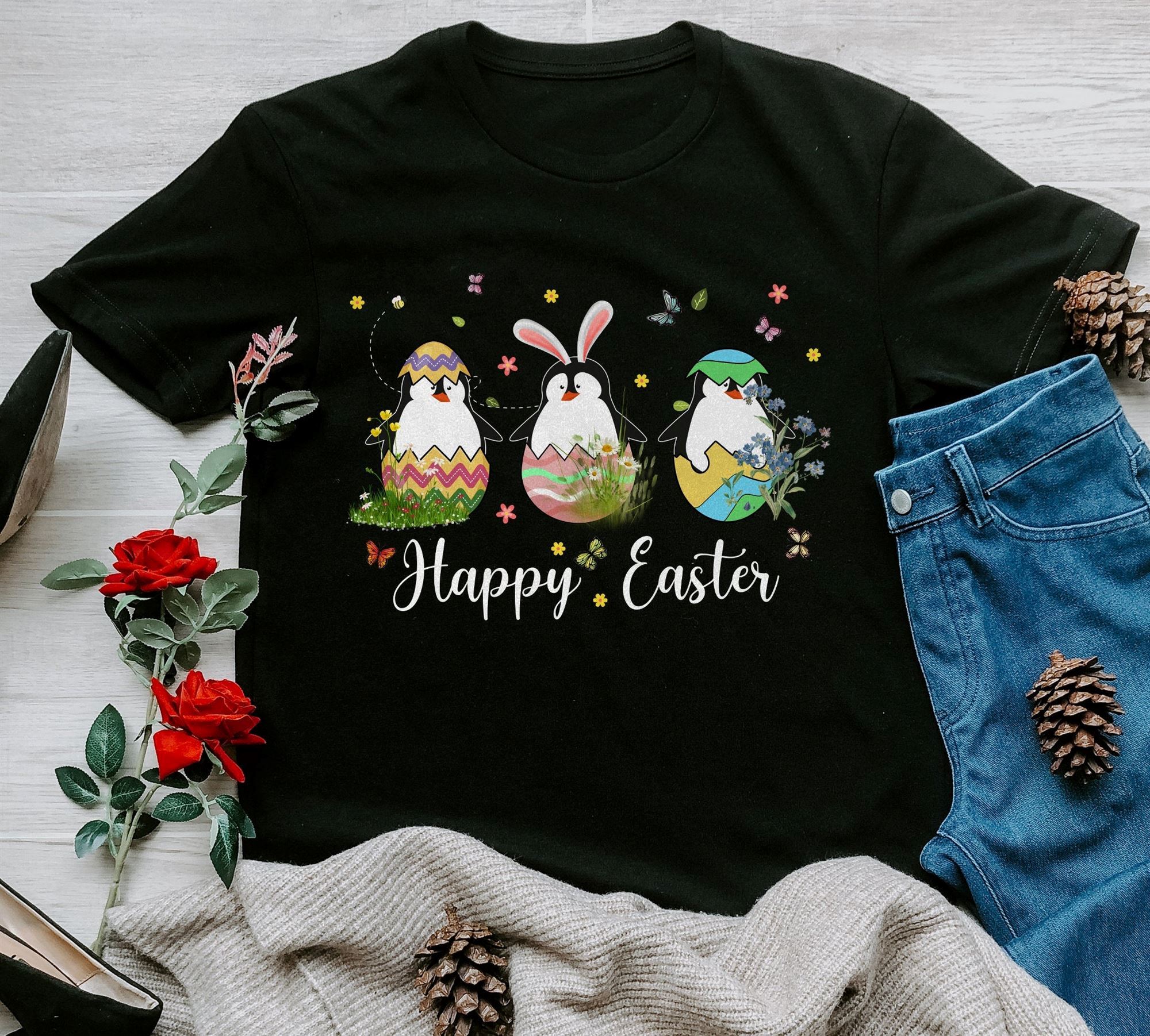 Gifts Penguin Easter T-shirteaster Shirteaster Graphic Teeeaster Shirts For Womenhappy Easter Shirt 