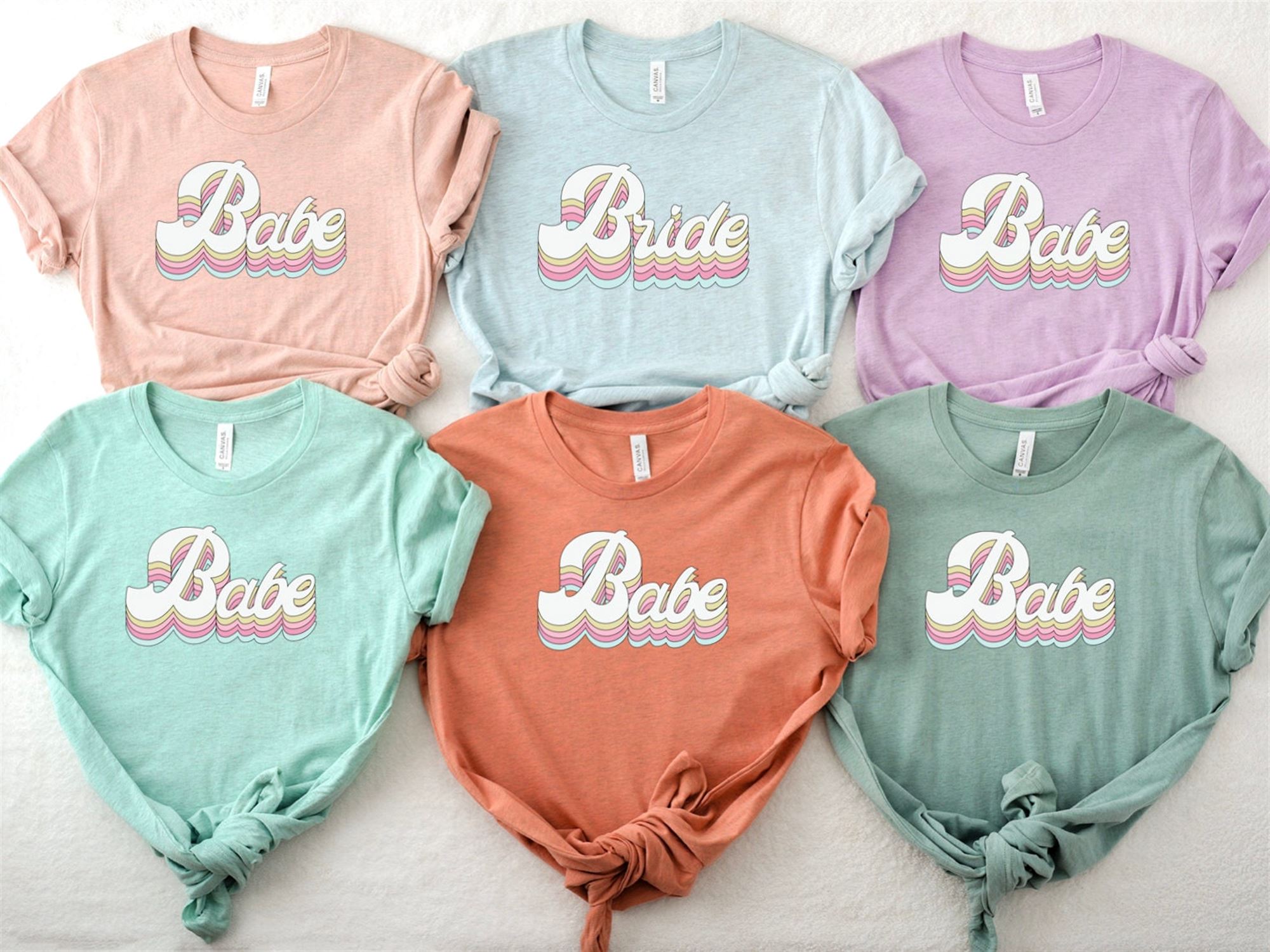 Amazing Retro Bride Bridesmaid Shirts Bachelorette Party Shirts Brides Babes Bride Tribe Squad Bridal Party Shirts Gifts For Bridesmaid Proposal 