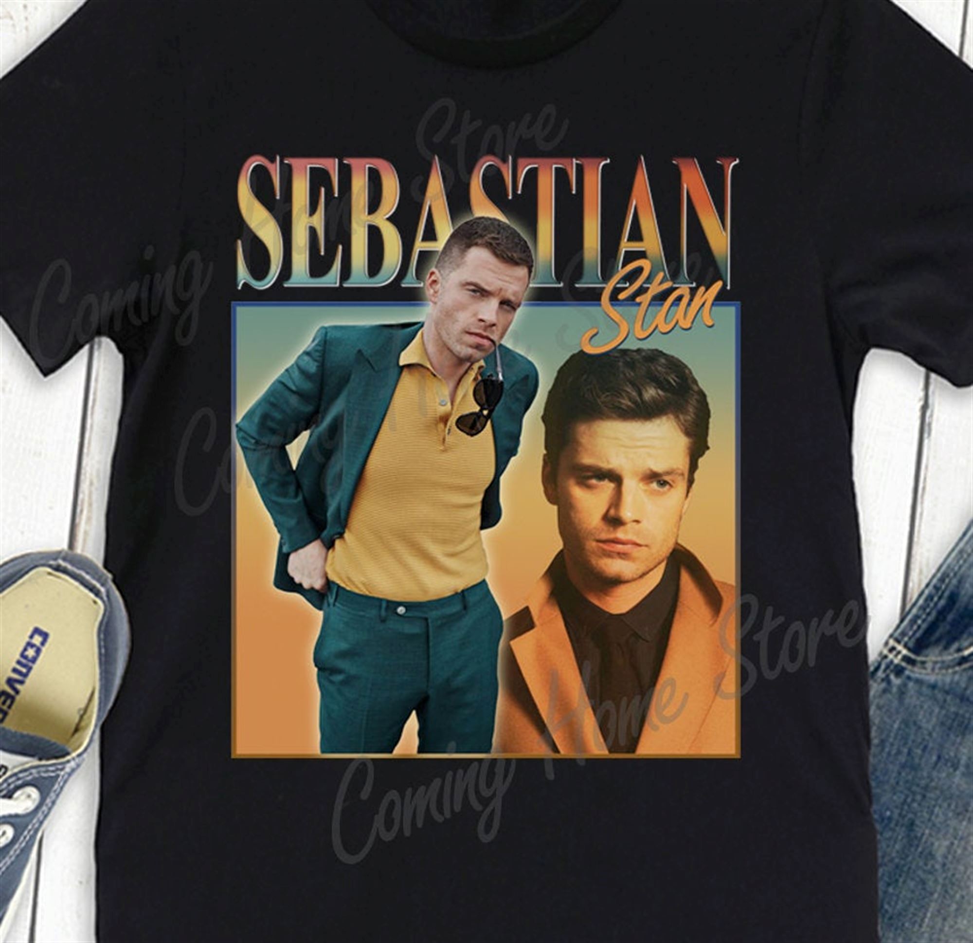 Amazing Sebastian Stan Shirt Vintage Retro T-shirt Unisex And Women Size Tee 